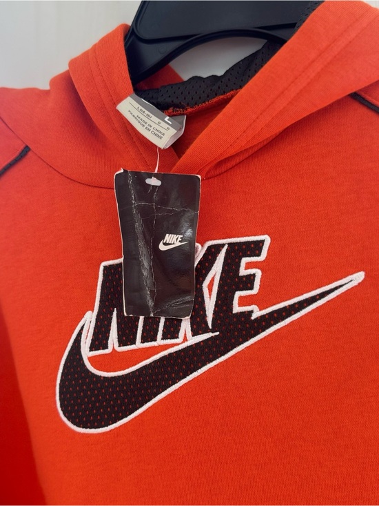Nike Other - Nike Boys L 14-16 Pullover Hoodie Orange Spellout Swoosh Fleece Sweatshirt